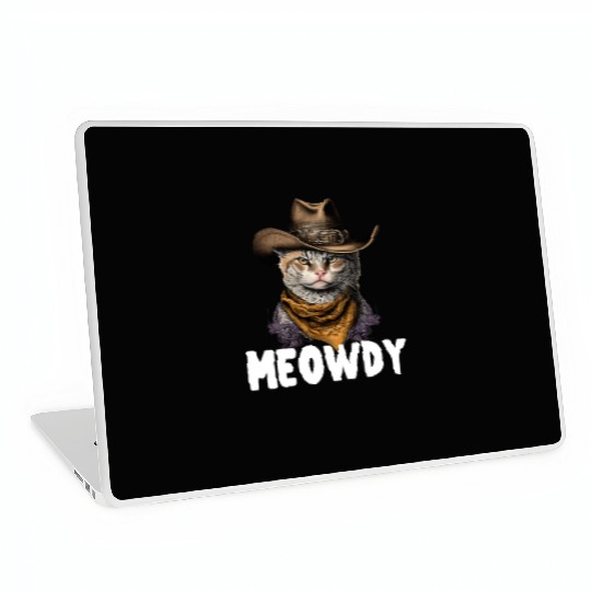 Meowdy Cat Meme Country Meow Howdy Funny Laptop Skins