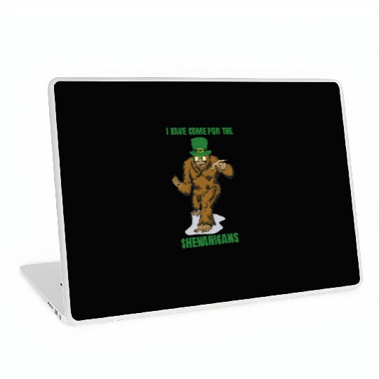 Bigfoot I Have Come For The Shenanigans St Patrick Laptop Skins