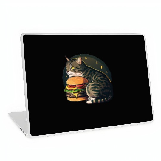 Beautiful Cheese burger Tabby Cat Laptop Skins