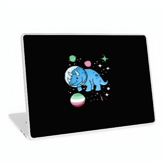 Abrosexual Pride Triceratops Astronaut Laptop Skins