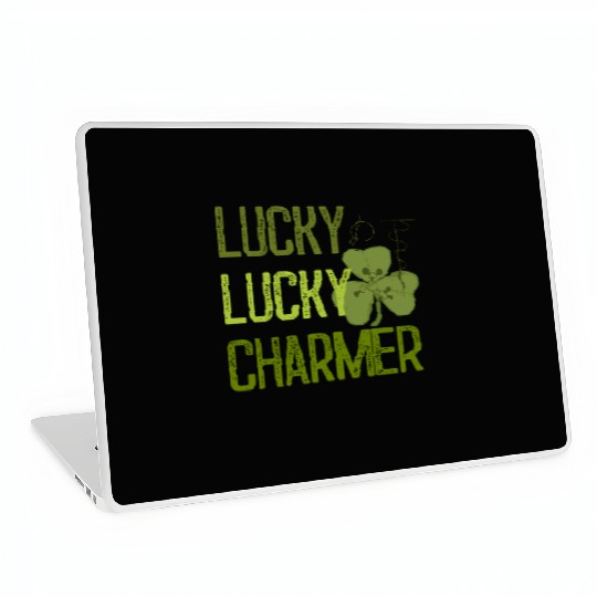lucky charmer funny design st. Laptop Skins