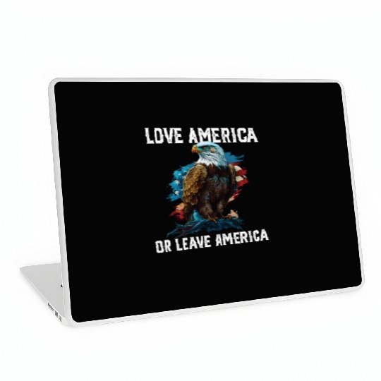 Love America Or Leave America Patriotic USA Flag Laptop Skins