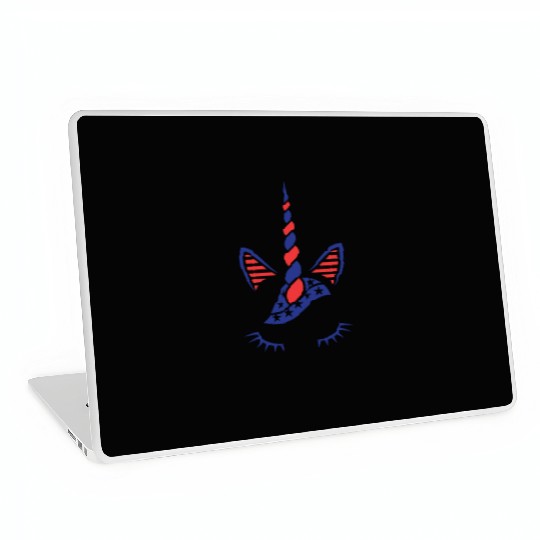 USA Flag Unicorn Sublimation Laptop Skins