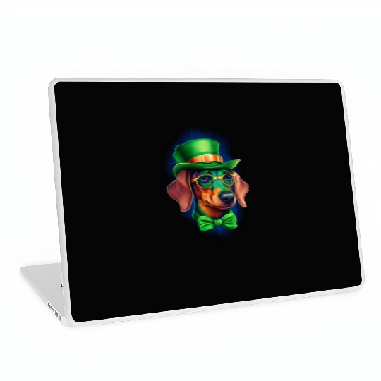St. Patricks Day Dachshund Wiener Dog Shamrock Laptop Skins
