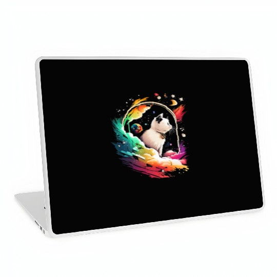 Space Cat on Galaxy Cat Lover Laptop Skins