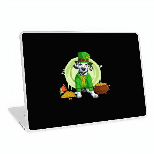 Dalmatian Puppy, Irish Flag, Gold, Shamrock Dog St Laptop Skins