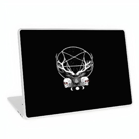 Satanic Deer Pentagram Gothic Skull Evil Buck Laptop Skins