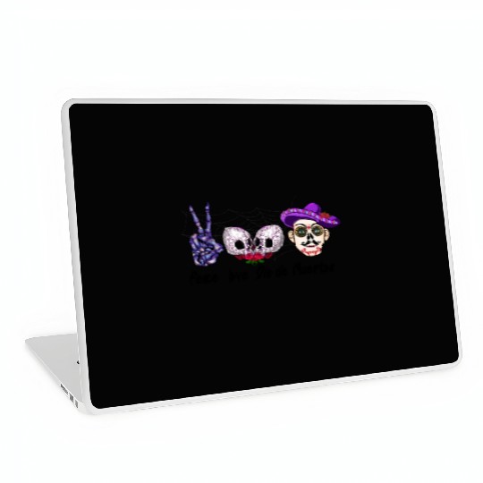 Peace love Día de Muertos sublimation men Laptop Skins