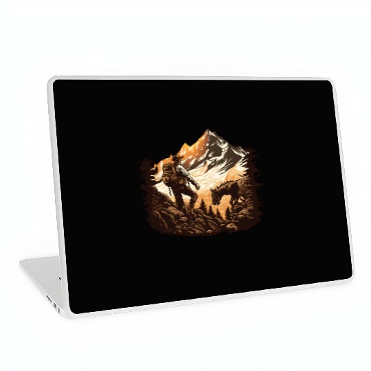 walking in mountains Laptop Skins