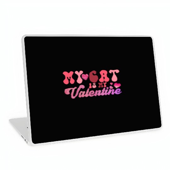 my cat is my valentine Sublimation Laptop Skins