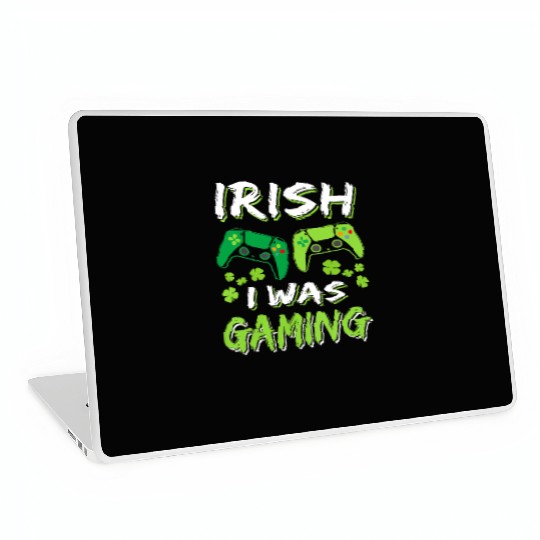 Irish I Was Gaming Funny St Patricks Day Gamer Boy Laptop Skins