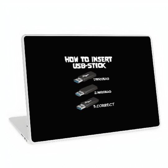 How To Insert USB Stick Funny Programmer Meme Laptop Skins