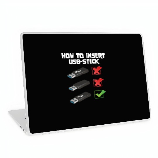 How To Insert USB Stick Funny Programmer Meme Laptop Skins