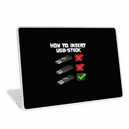 How To Insert USB Stick Funny Programmer Meme Laptop Skins