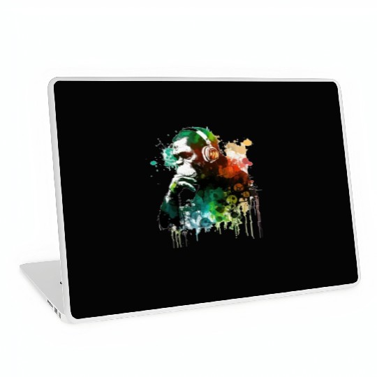 Banksy DJ Monkey Thinker Laptop Skins