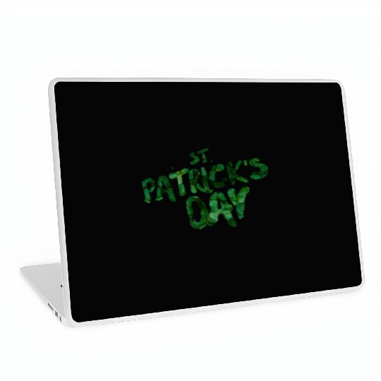 St. Patrick's Day Illustration in Green Laptop Skins