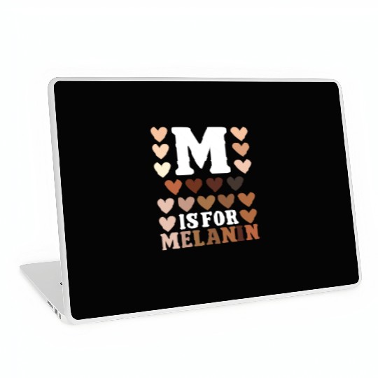 Black history month m for melanin african american Laptop Skins
