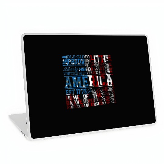 Patriotic Veteran USA Flag American Memorial Day Laptop Skins