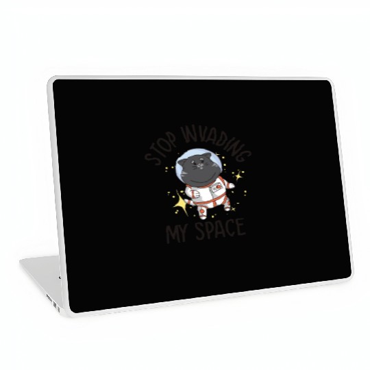Space Purring Cat Astronaut Cat Lover Spaceship Laptop Skins
