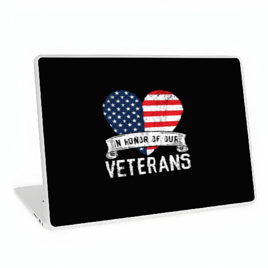 Patriotic Veteran USA Flag American Memorial Day Laptop Skins