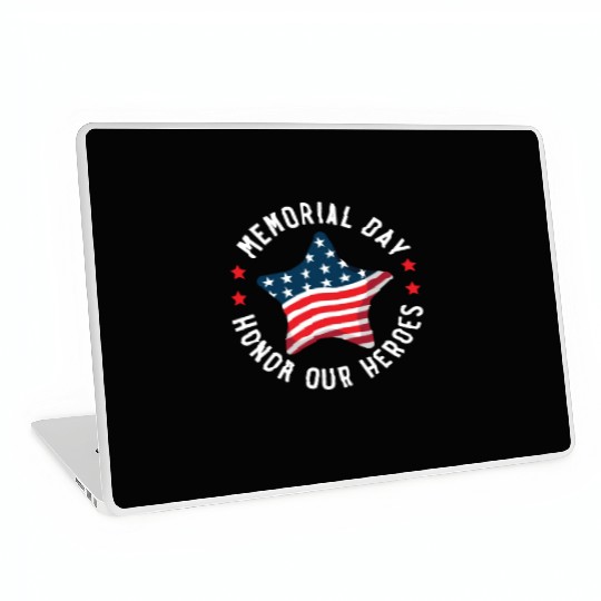 Patriotic Veteran USA Flag American Memorial Day Laptop Skins