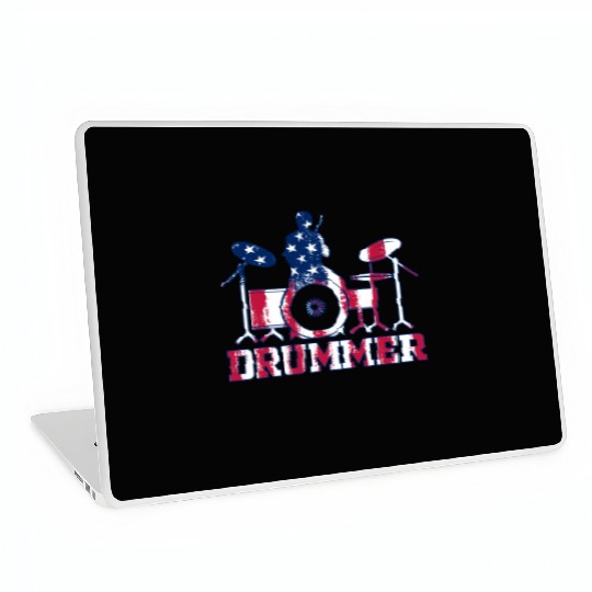 Drum Player Drummer Drum Instrument Drummer US Fla Laptop Skins