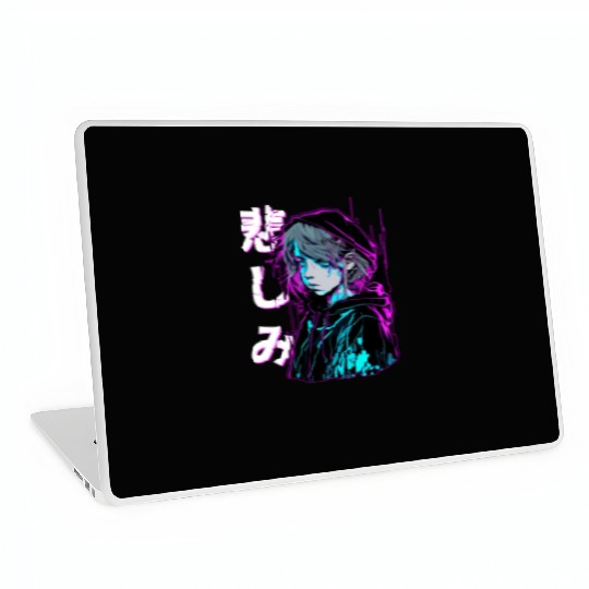 Sad Emo Anime Japanese Aesthetic Vaporwave Laptop Skins