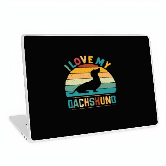 I Love My Dachshund Dog Laptop Skins