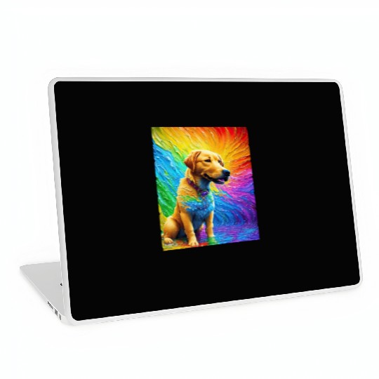 Labrador Retriever with rainbow splashes of colors Laptop Skins