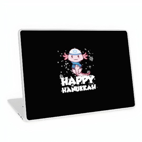 Happy Hanukkah Axolotl Kawaii Cute Axolotl Lover Laptop Skins