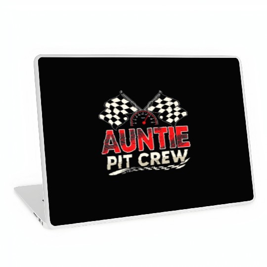 Funny Auntie Pit Crew Race Car Lover Racing Famil Laptop Skins