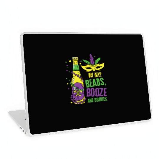Mardi Gras Carnival Mask Beer Beads Boobies Laptop Skins