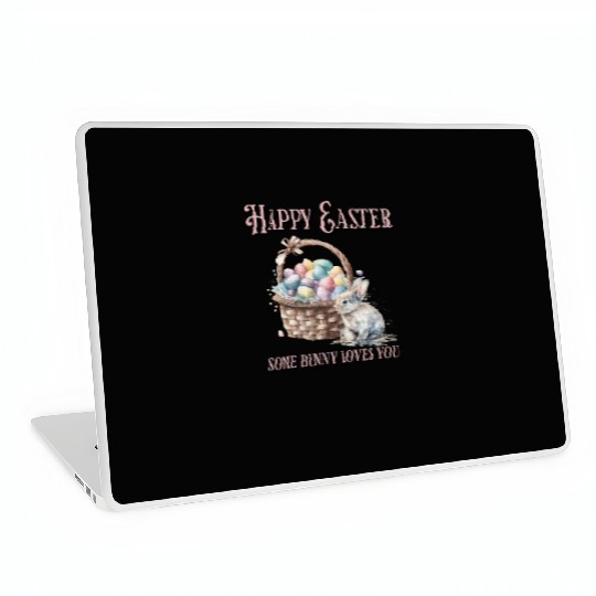 Happy Easter Bunny Colorful watercolor Easter Egg Laptop Skins