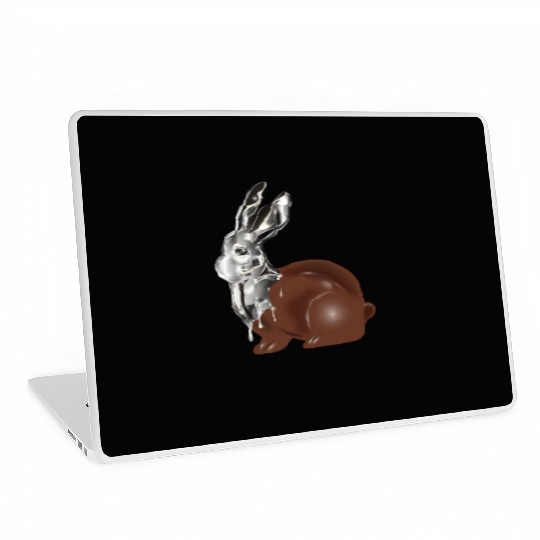 Chocolate Easter bunny in a high-gloss chrome look Laptop Skins