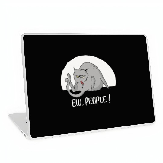 Ew People Funny Fat Lazy Cat Laptop Skins