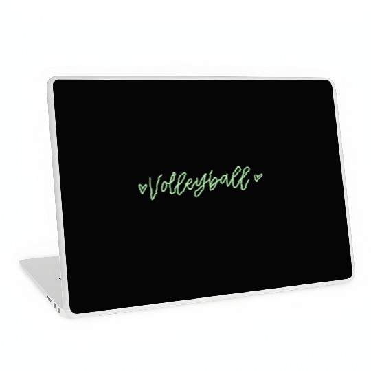Green Calligraphy Volleyball Laptop Skins
