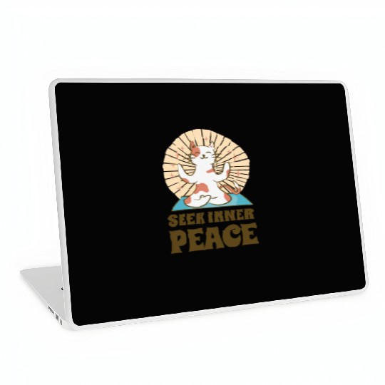 Serenity Cat Yoga Cat Owner Meditation Yoga Fan Laptop Skins