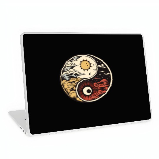 Sun and moon yin yang Laptop Skins