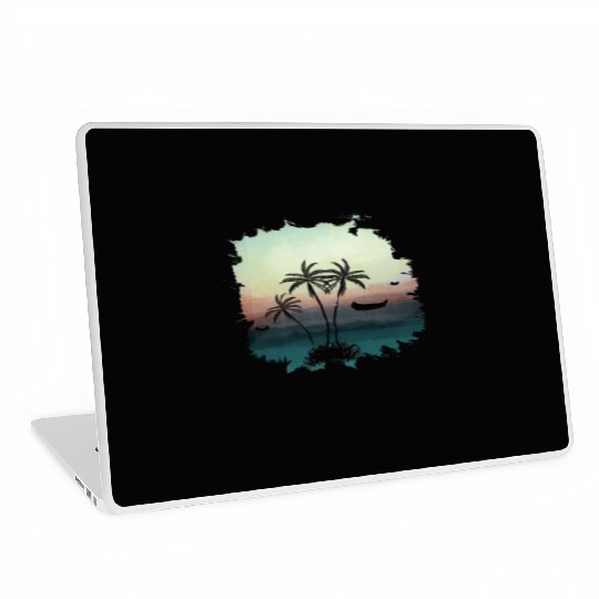 Beach Sunset Watercolor Design Sublimation Art 3 Laptop Skins