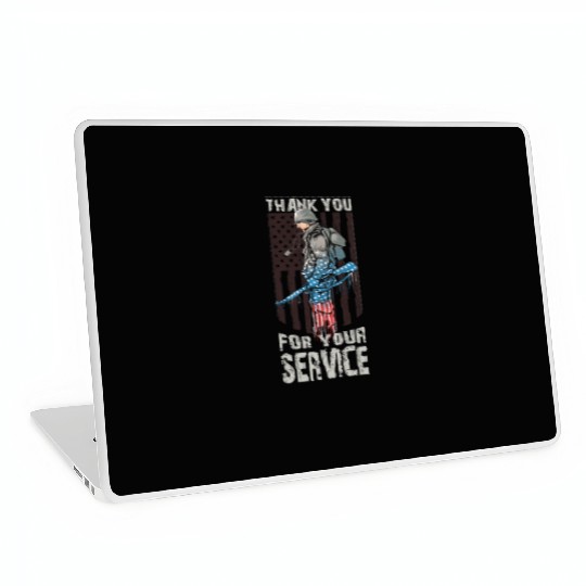 Thank You For Your Service Veteran US Flag Veteran Laptop Skins