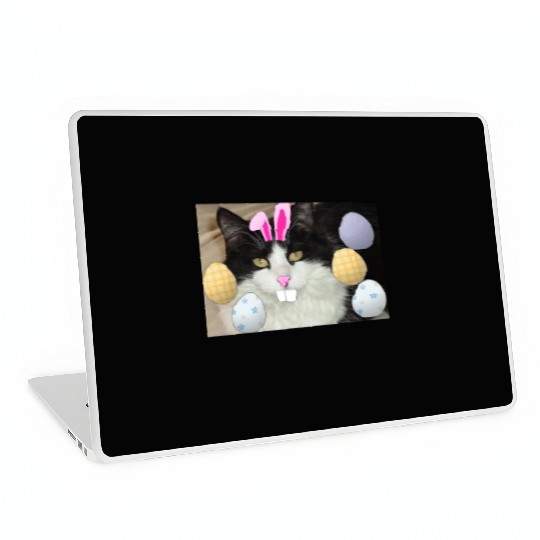 Easter Bunny Cat Face Decor Laptop Skins