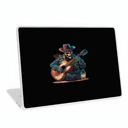 cowboy skeleton play guitar Laptop Skins