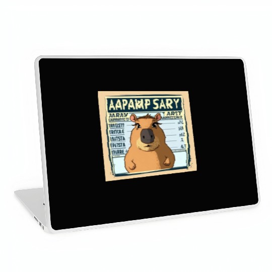 Wanted for 93 Felonies Na Capybara Mugshot Outlaw Laptop Skins