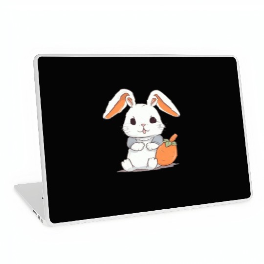 Cute Little Bunny Glasses Rabbit Kids Easter Day Laptop Skins