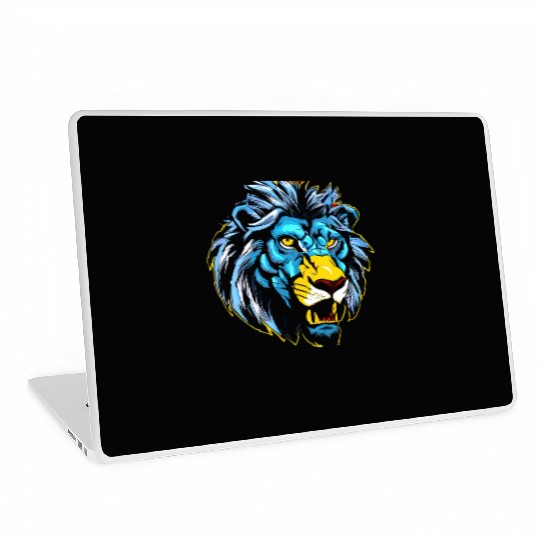 Neon lion Laptop Skins