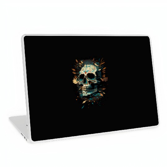 Skull Dia de los Muertos Halloween Tattoo Gift Laptop Skins