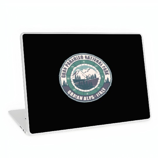 Gran Paradiso National Park Italy Vintage Hiking Laptop Skins