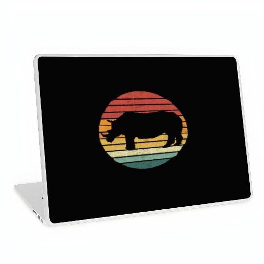 Rhino Lover - Vintage Sunset Rhinoceros Laptop Skins
