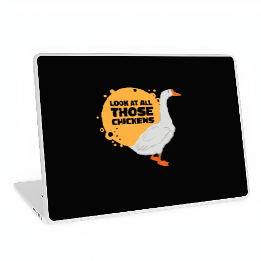 Goose Chickens Farm Animal Cartoon Farmer Laptop Skins