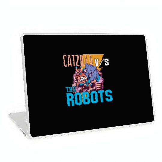 Catzilla Versus Robot Laptop Skins